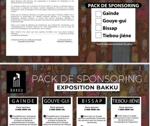 APPEL À PARTENARIAT & SPONSORING – EXPOSITION BAKKU Ordre des Architectes du Sénégal (ODAS)